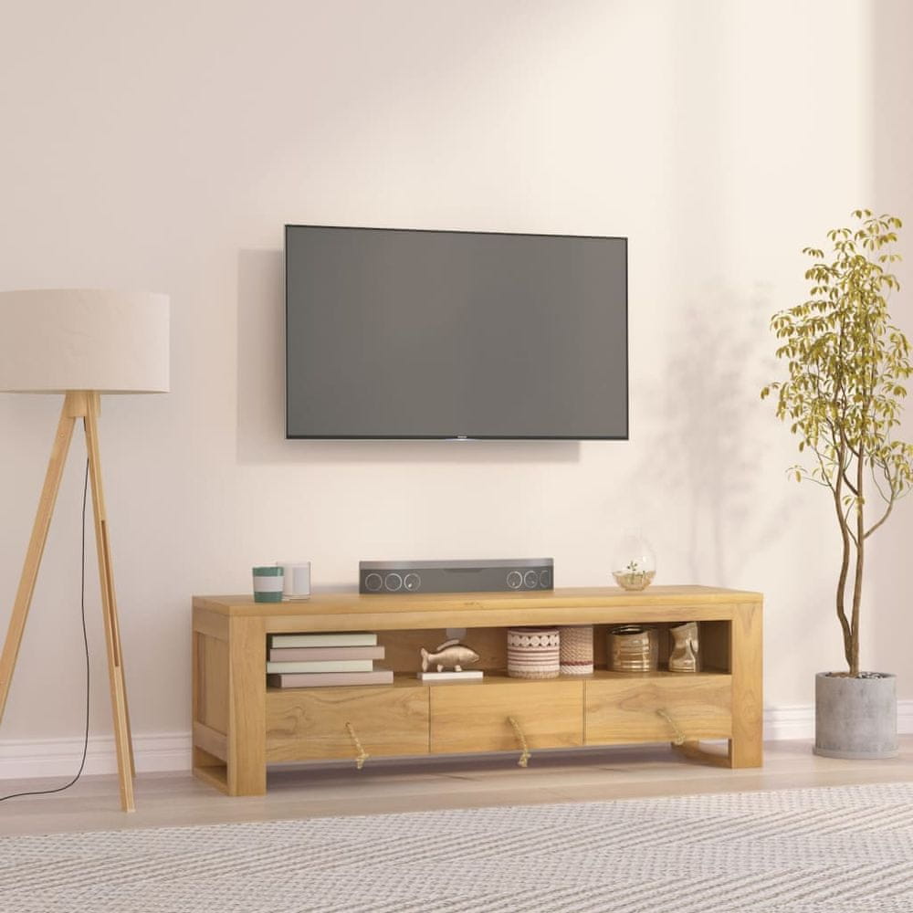 Vidaxl TV skrinka 110x30x35 cm tíkový masív